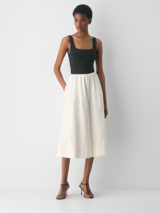 Aritzia Dresses & Skirts - NWT Aritzia REVIVE Poplin Dress Light Birch/Black M